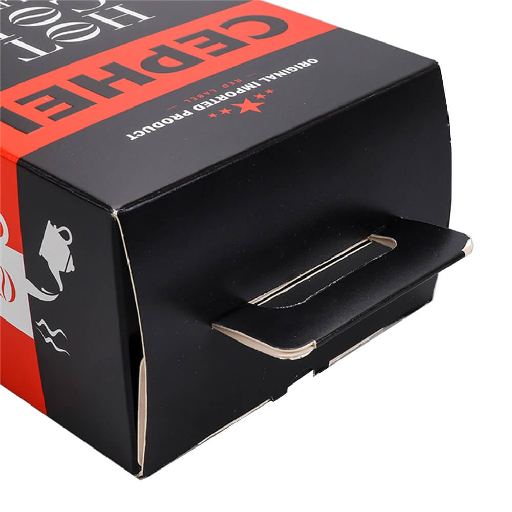 Americano Coffee Powder Packaging Box With Handle Side View Three