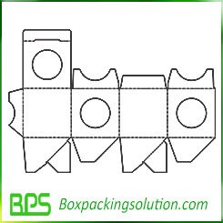 Auto Bottom Packaging box template with window
