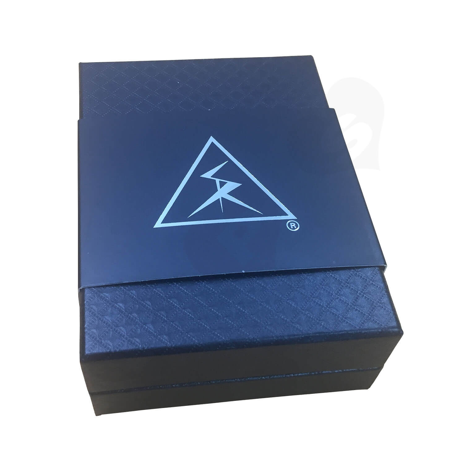 Black Texture Raphe Rigid Box With Paper Sleeve Side View 3