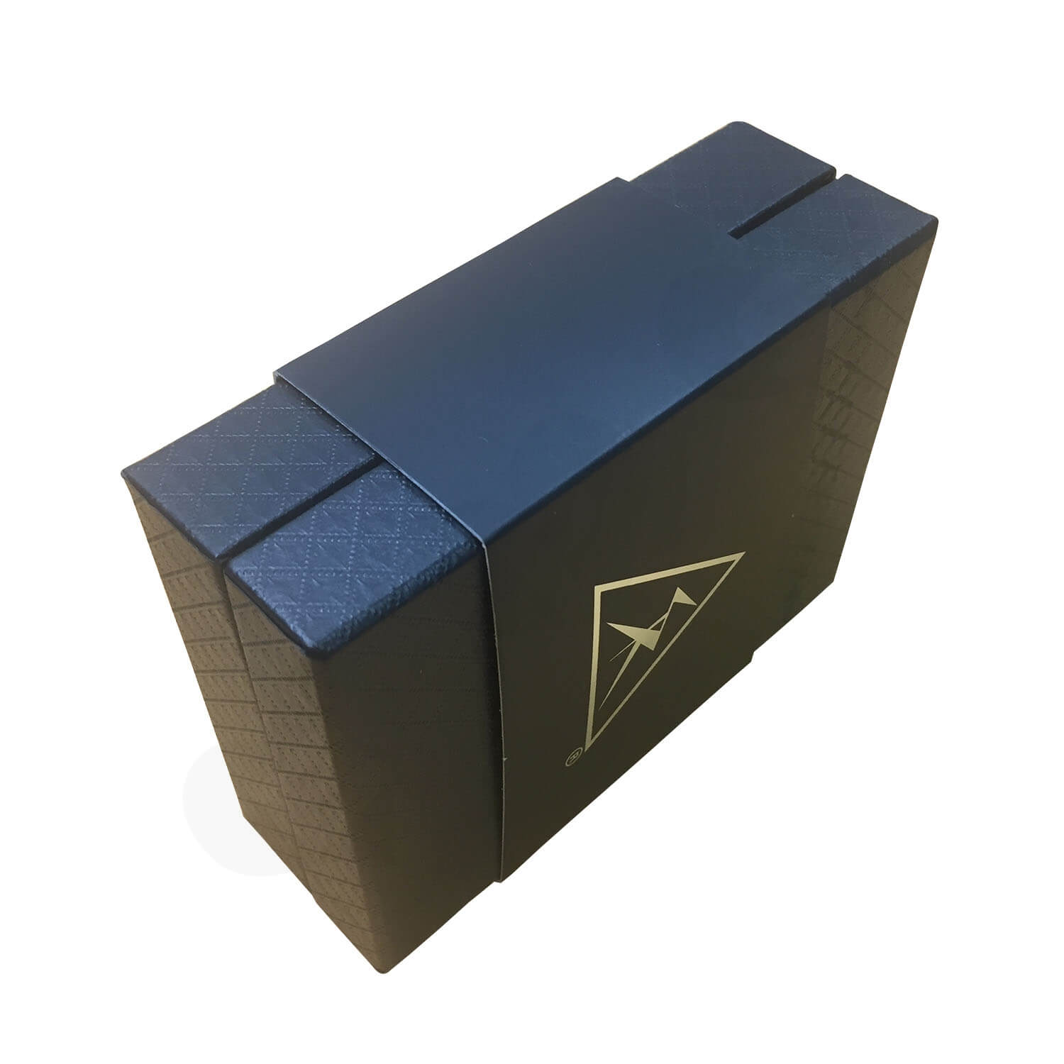 Black Texture Raphe Rigid Box With Paper Sleeve Side View 5