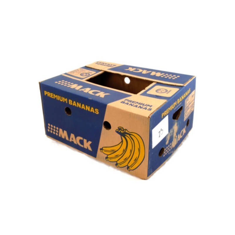 Brown cardboard packaging box for banana