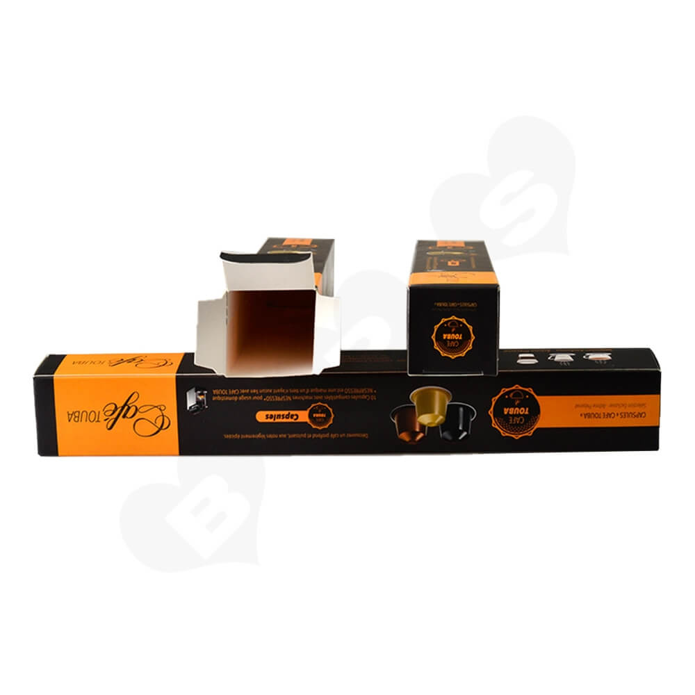 Cardboard Box For Coffee Capsules Side View Four