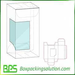 cardboard box with plastic window die cut design