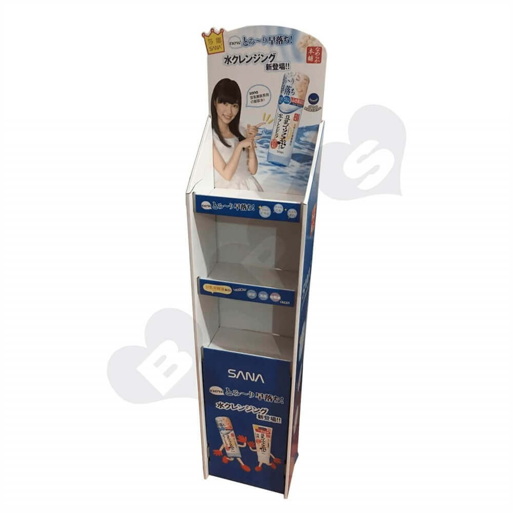 Cardboard Corrugated Cosmetic Shelf Sideview Four