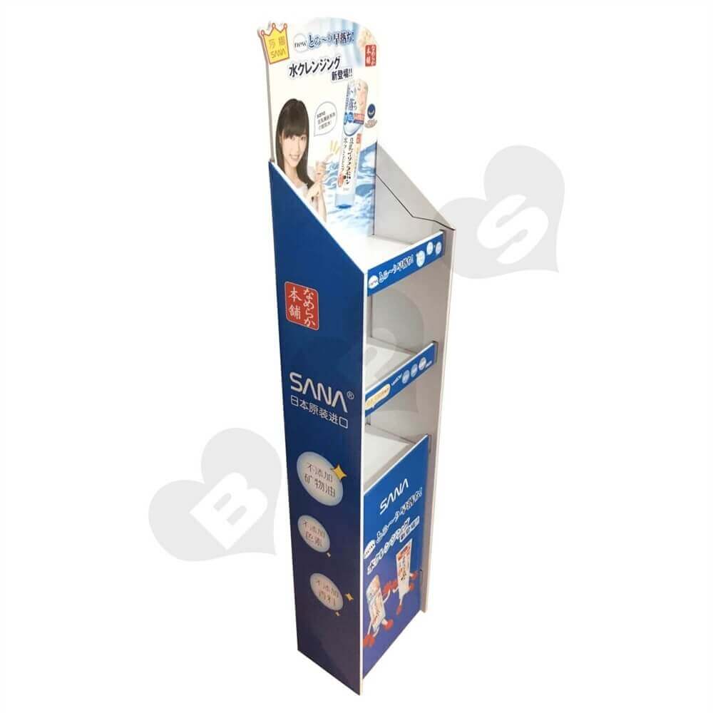 Cardboard Corrugated Cosmetic Shelf Sideview Two