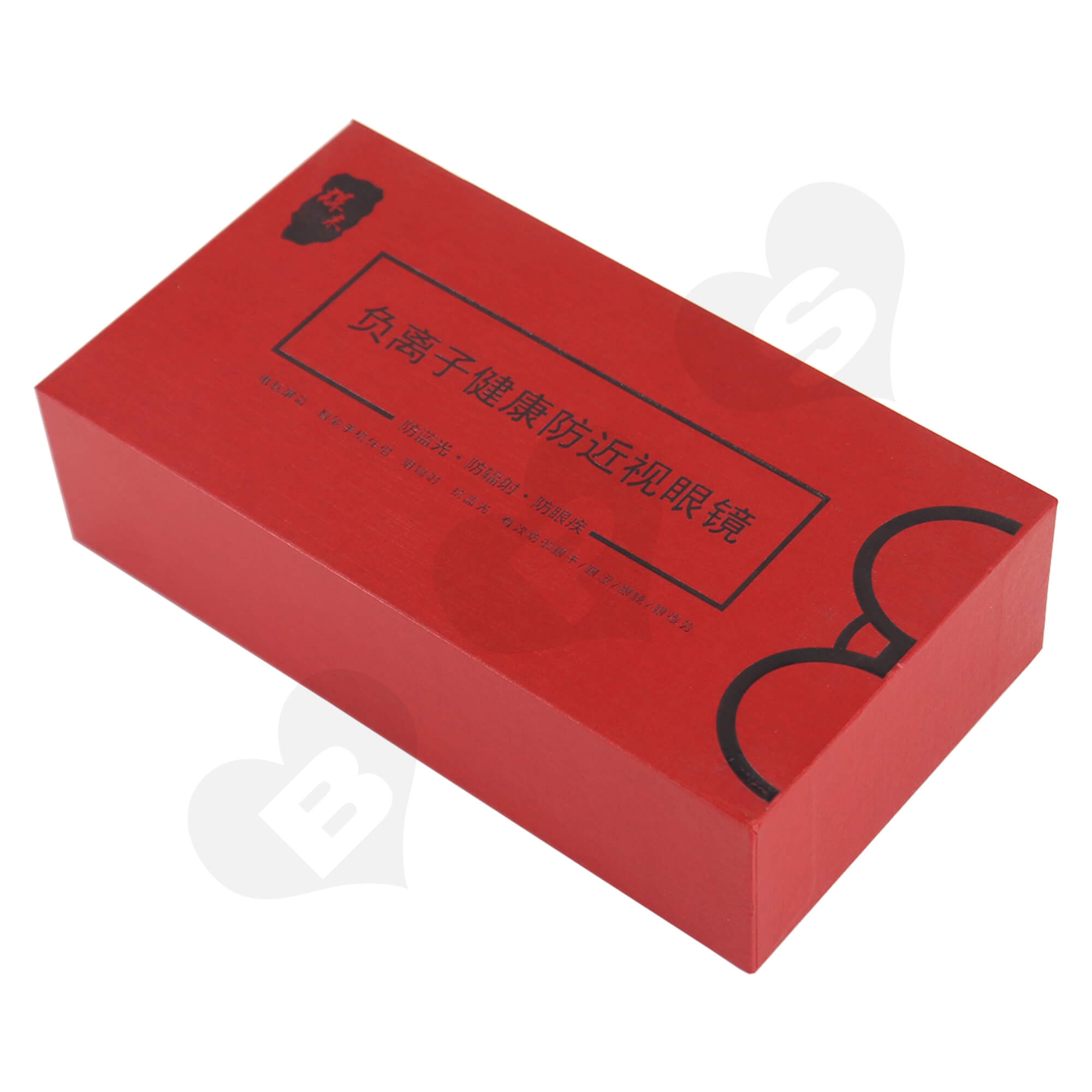 Cardboard Foil Stamping Rigid Set-Up Box For Packing Anti-Myopia Glasses Side View One