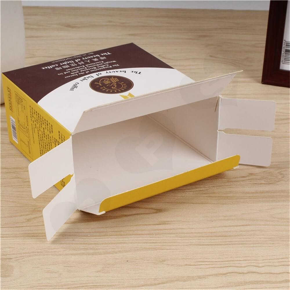 Cardboard Folding Box Carton For Light Coffee Powder Side View Three
