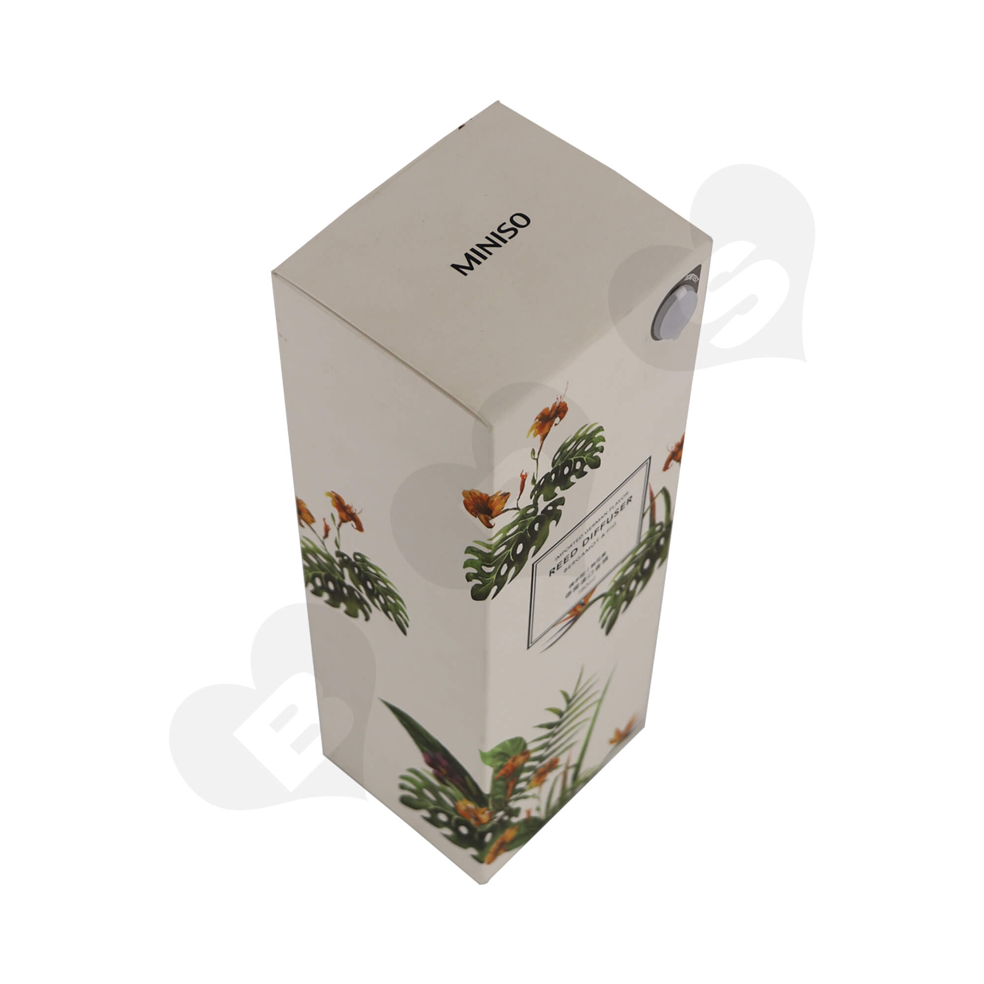 Cardboard Folding Carton For Packing Scent Diffuser With Testing Valve Side View One