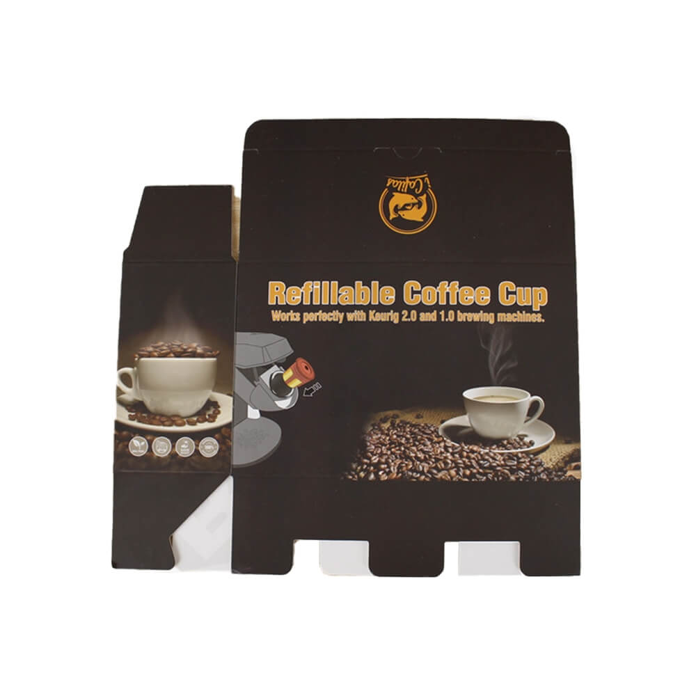Cardboard Folding Carton For Refillable Coffee Cup Side View Five