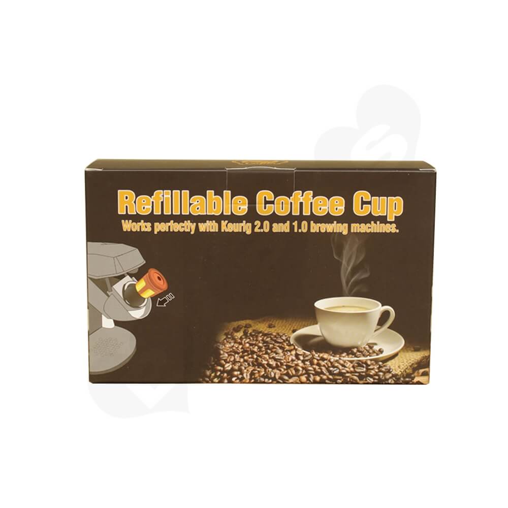 Cardboard Folding Carton For Refillable Coffee Cup Side View One