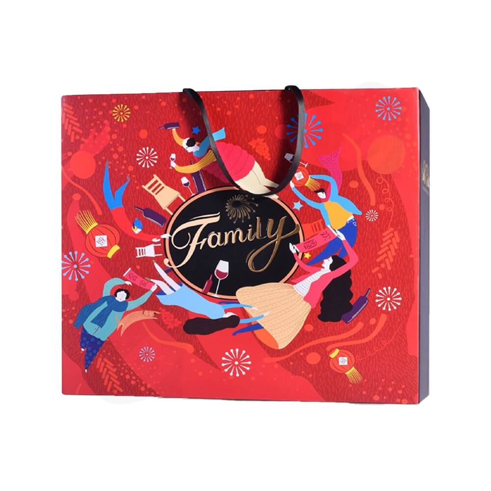 Cardboard Gift Box For Wine And Bottle Side View Four