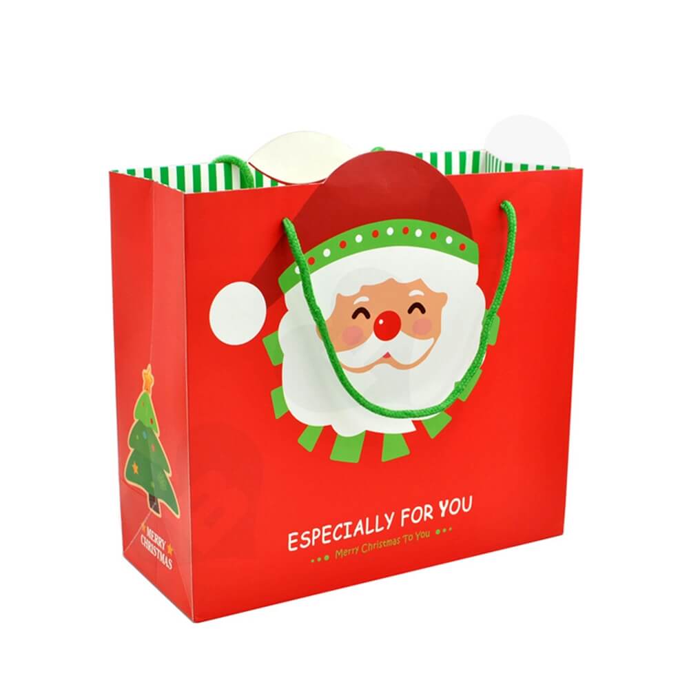 Chrismas Color Printed Paper Bags Side View Five