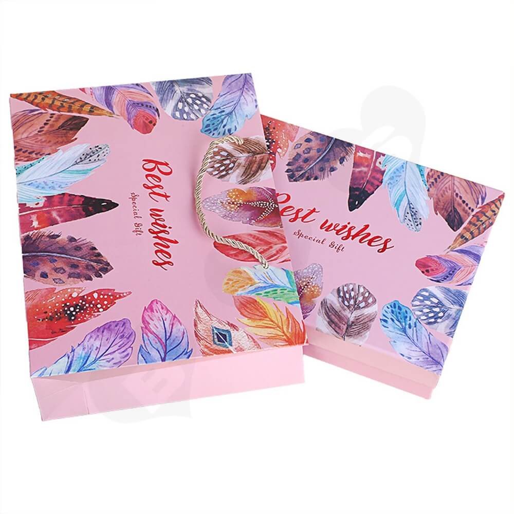 Christmas Gift Packaging Box And Bag Side View One