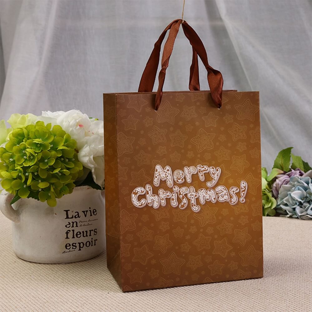 Christmas Gift Packaging Paper Bag Side View One