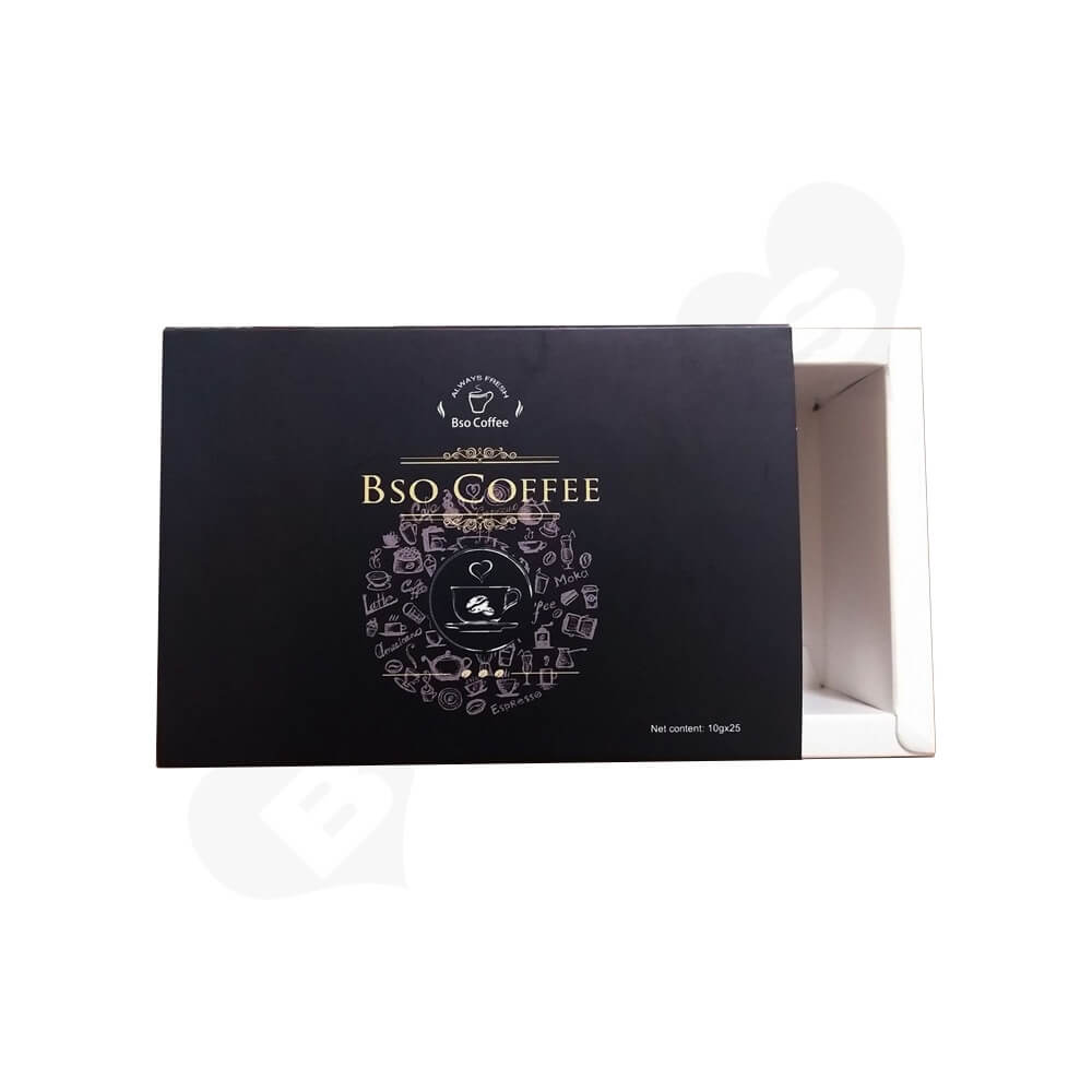 CMYK Printed Sliding Box For Coffee Powder Side View Three