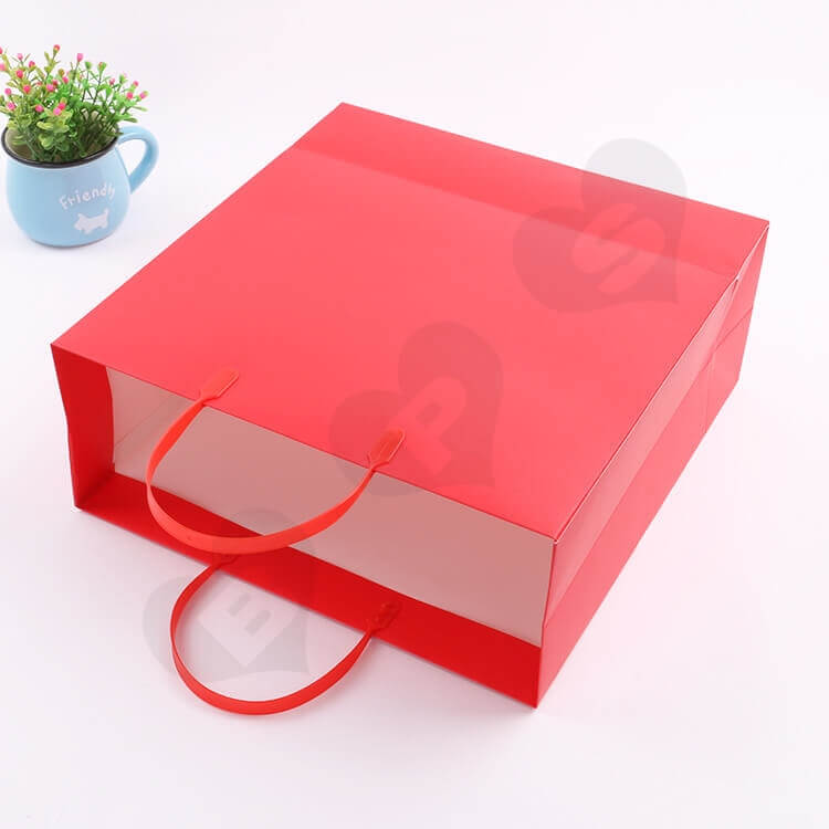 Color Printed Cardboard Paper Bag For Supermarket side view two