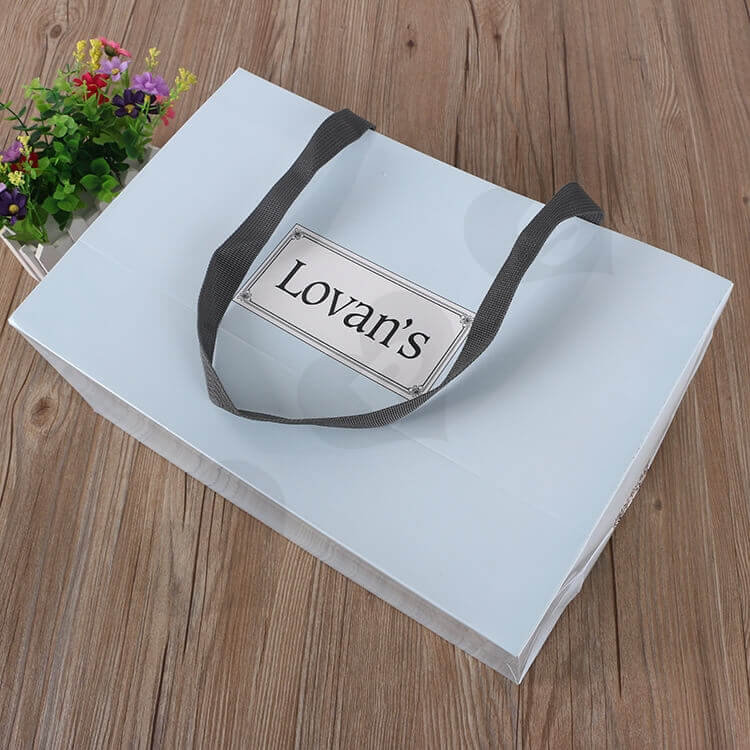 Color Printed Cardboard Shopping Bag For Shoe side view five
