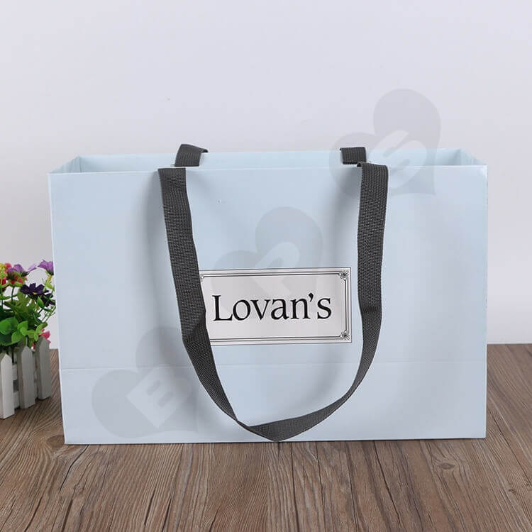 Color Printed Cardboard Shopping Bag For Shoe side view three