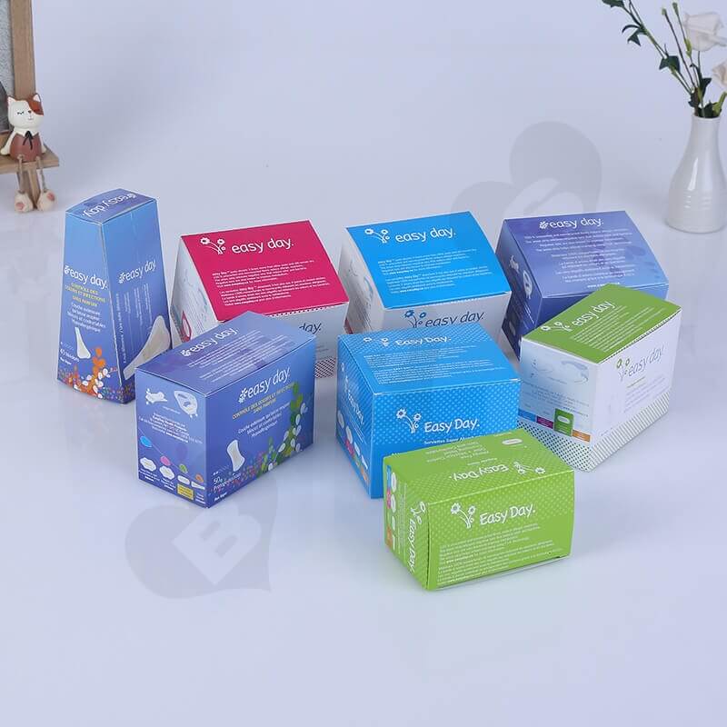 Color Printing Retail Box For Sanitary Napkins side view one