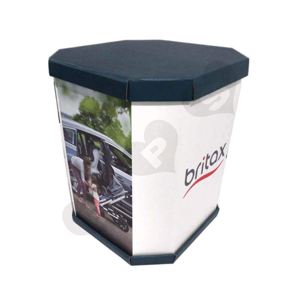 Corrugated Dump Bin with Insert and Removable Lid Sideview One
