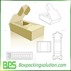 corrugated folding box die line template