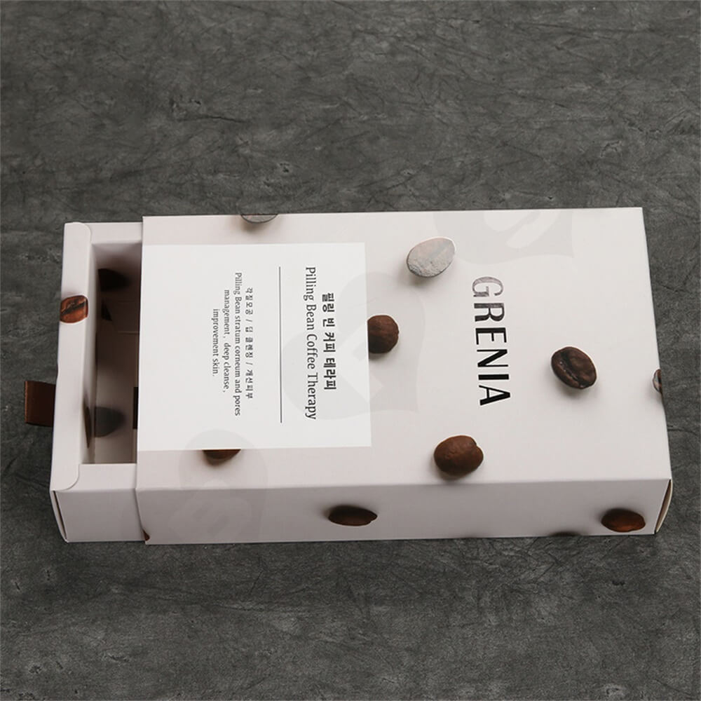Custom Cardboard Drawer Box Carton For Coffee Beans Side View Four