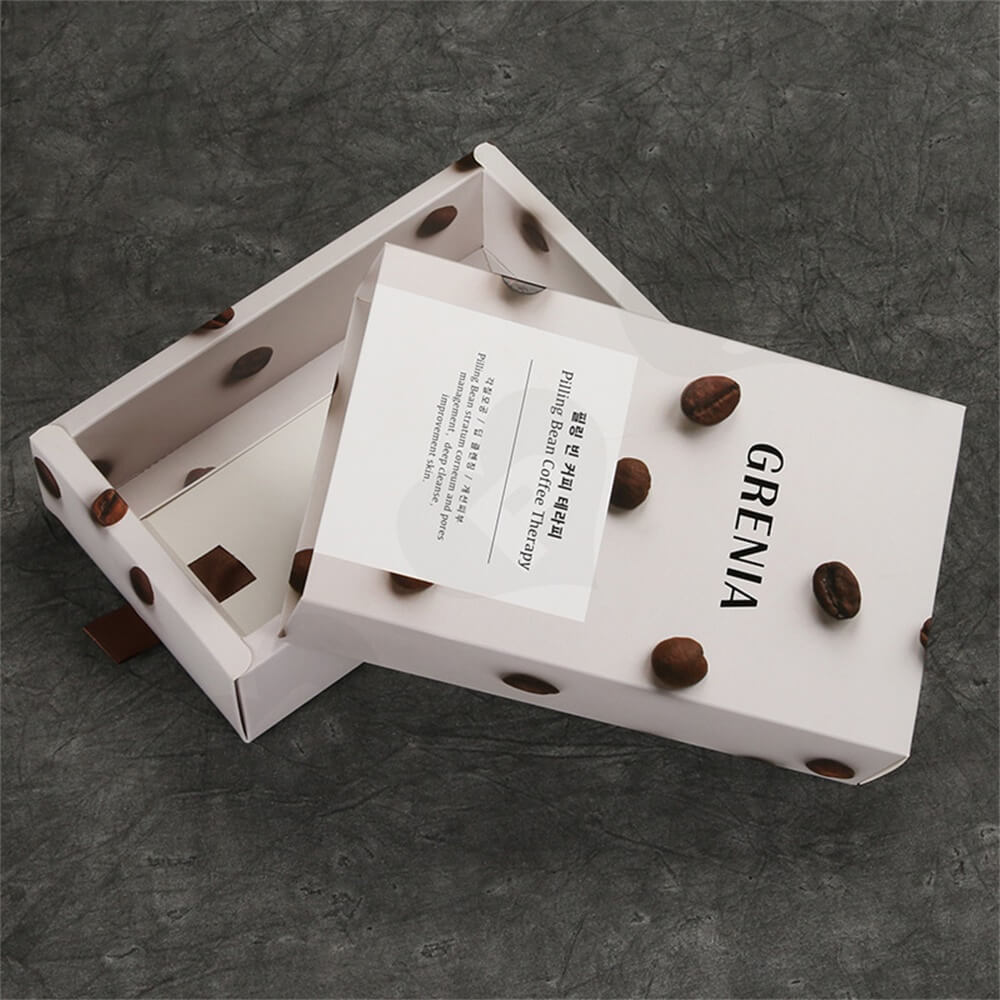 Custom Cardboard Drawer Box Carton For Coffee Beans Side View Three