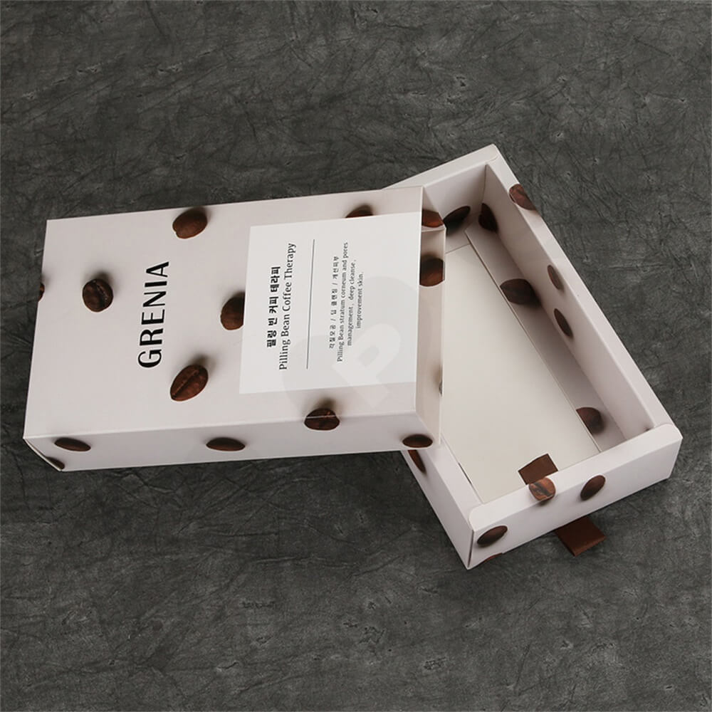 Custom Cardboard Drawer Box Carton For Coffee Beans Side View Two
