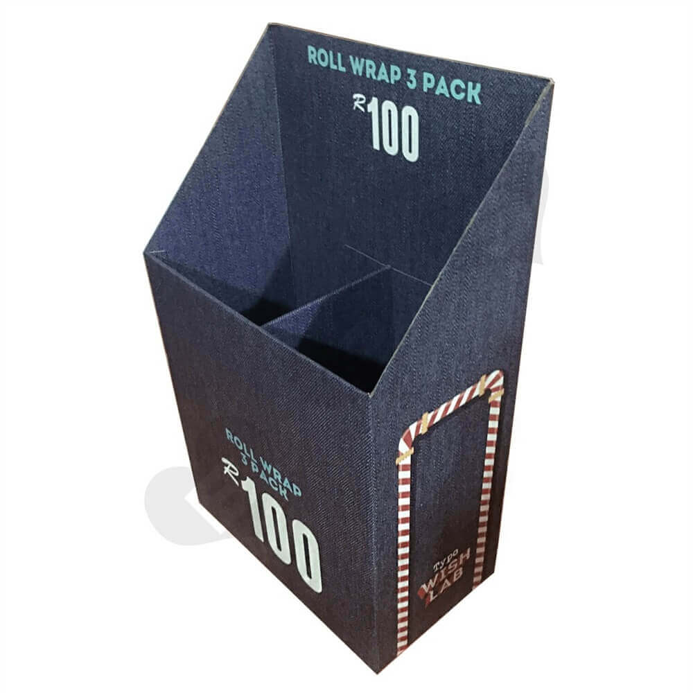 Custom Cardboard Dump Bin with Divider Sideview One