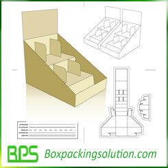 custom corrugated counter displays die line template