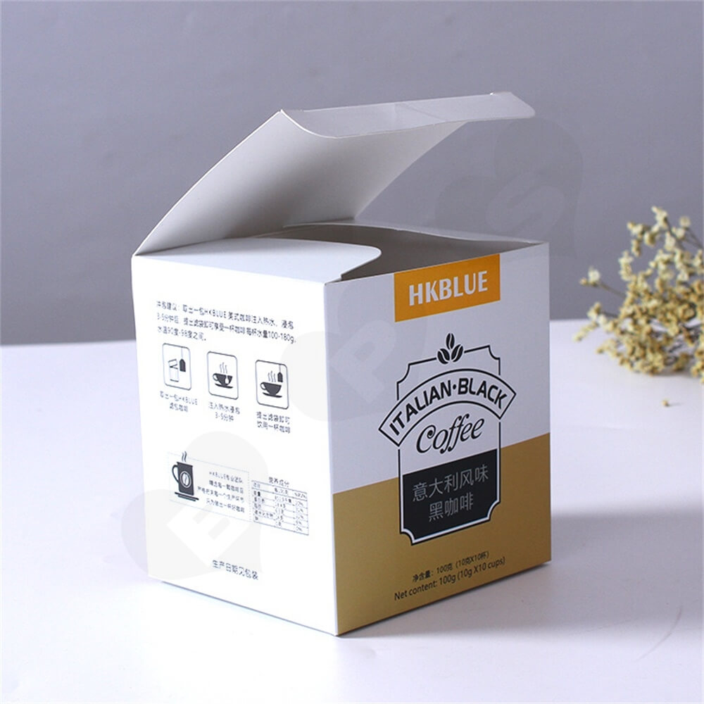 Custom Folding Carton For Italian Coffee Powder Side View Three