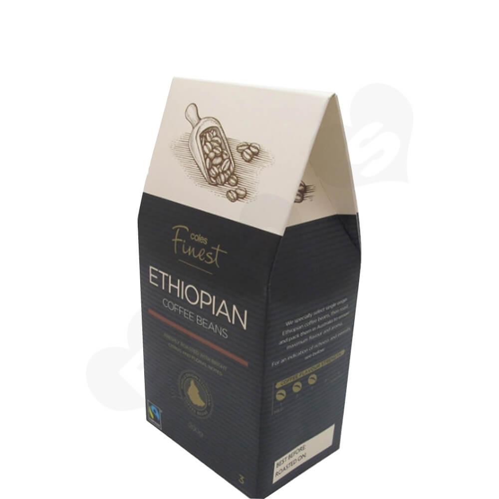 Custom Gable Top Box For Coffee Beans Side View One