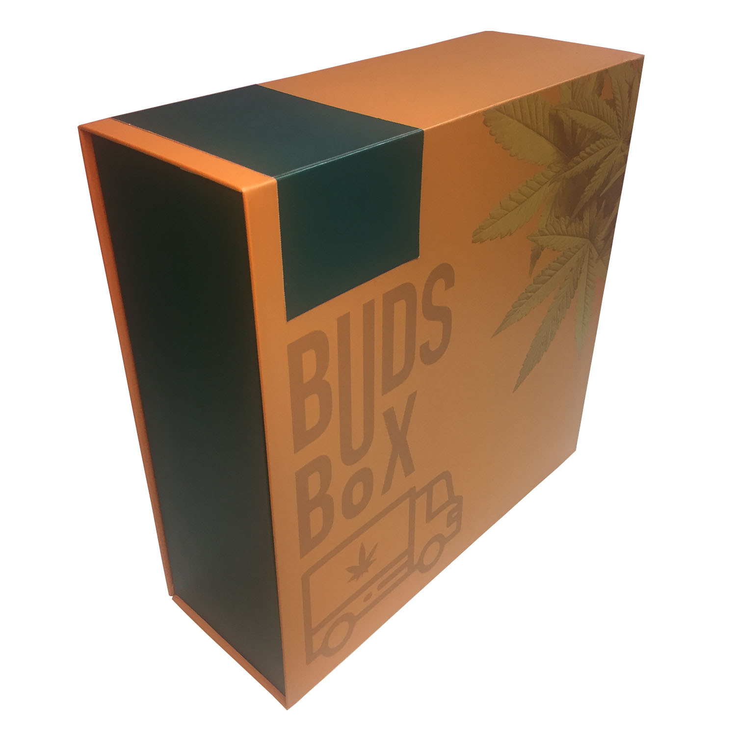 Custom Hinged Magnetic Closure Lid Box For Cannabis Side View 6