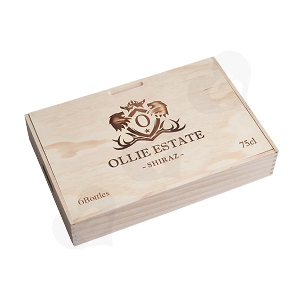 Custom Laser Printed Wine Box Side View One
