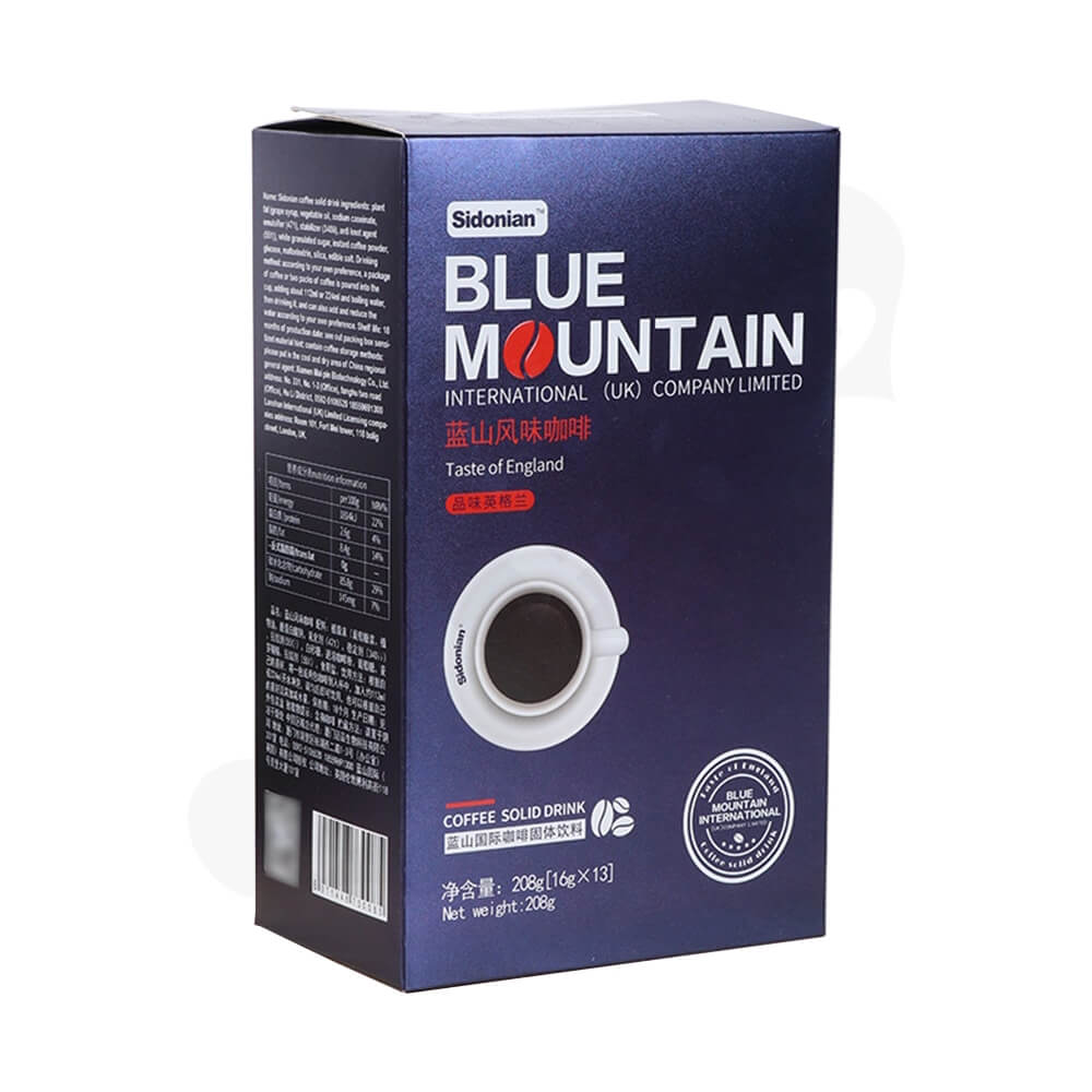 Custom Matte Printed Folding Carton For Coffee Powder Side View One