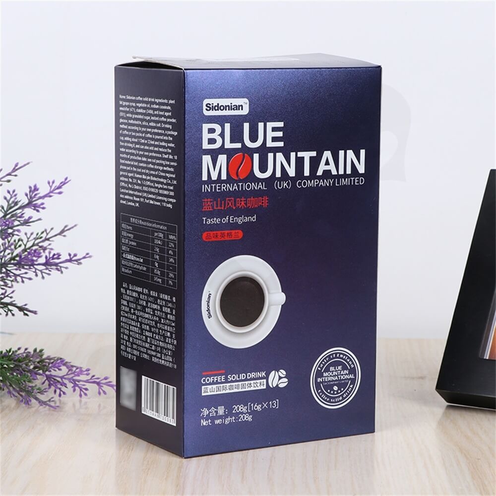 Custom Matte Printed Folding Carton For Coffee Powder Side View Two