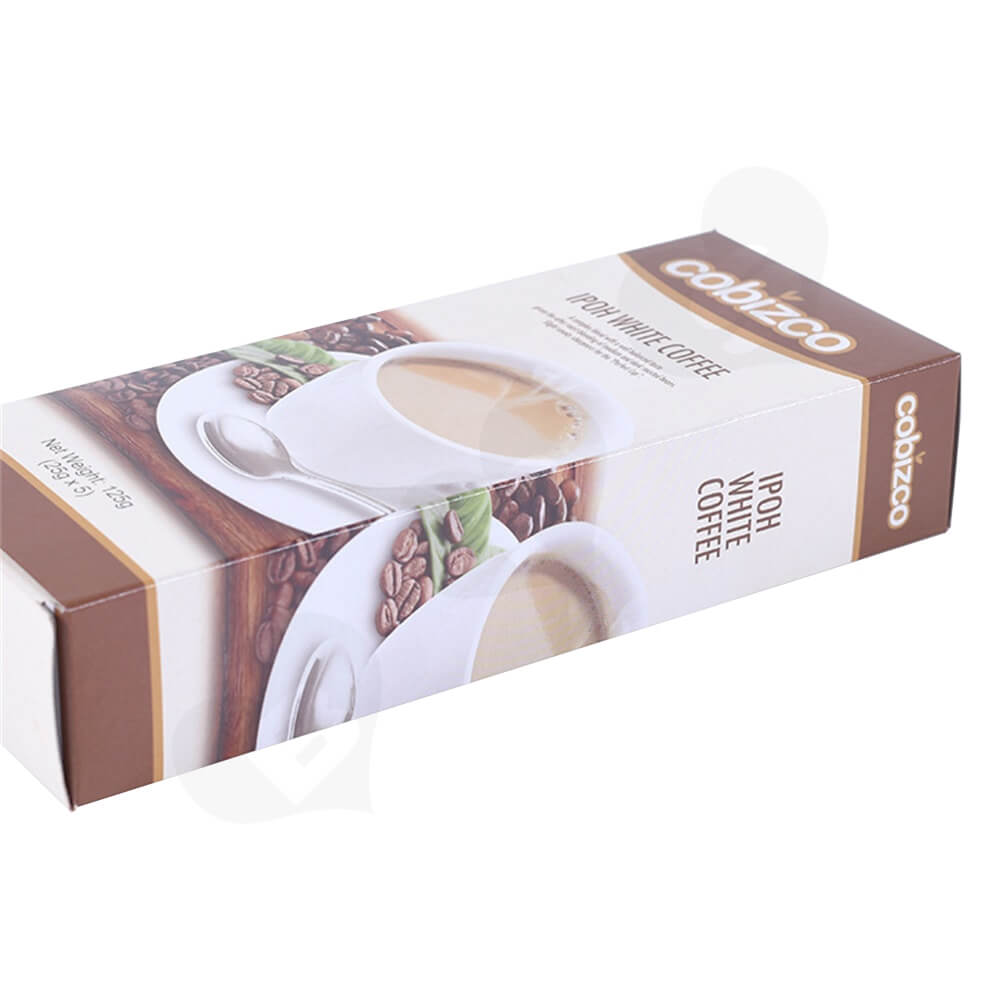 Custom Paper Carton For White Coffee Powder Side View Four
