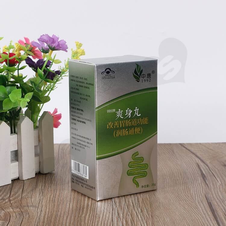 Custom Printed Cardboard Box For Intestine Drugs side view one