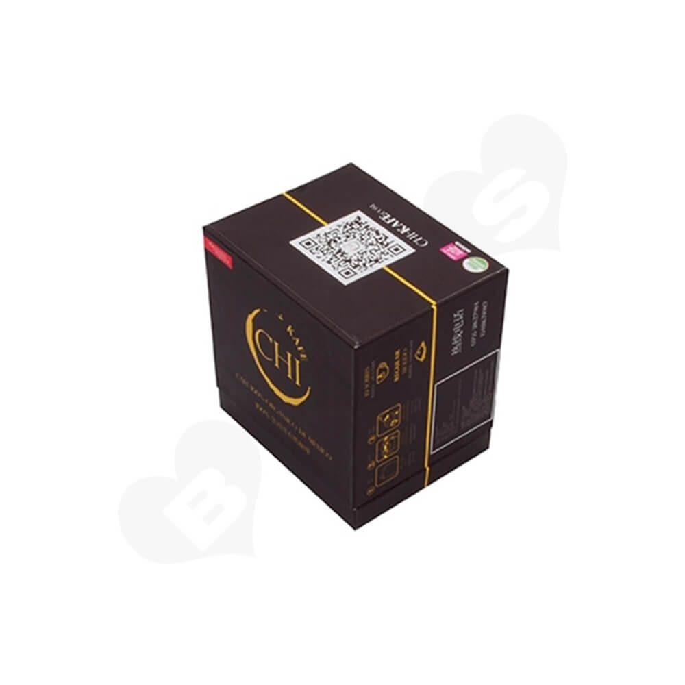 Custom Printed Cardboard Box For Organic Coffee Powder Side View Two