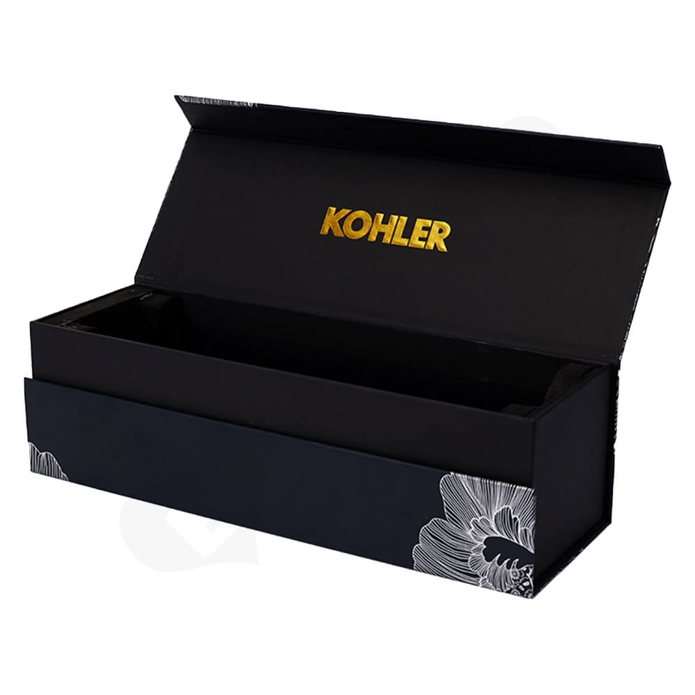 Custom Printed Cardboard Magnetic Closure Box For Wine Side View Four