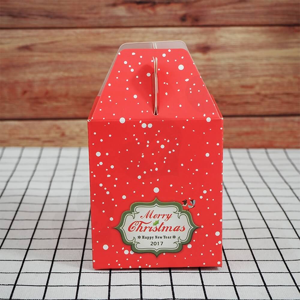 Custom Printed Gable Top Folding Carton For Christmas Gift Side View Four