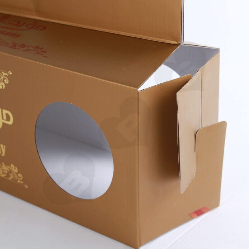 Custom Printing Corrugated Paper Box with Handle For Cake side view two