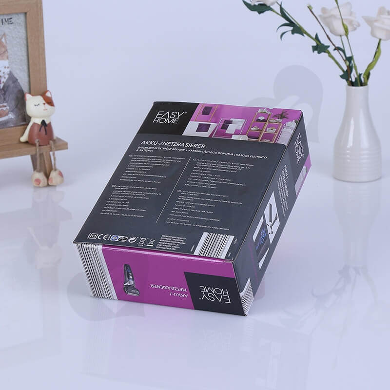 Custom Printing E Flute Corrugated Box For Electric Razor side view four