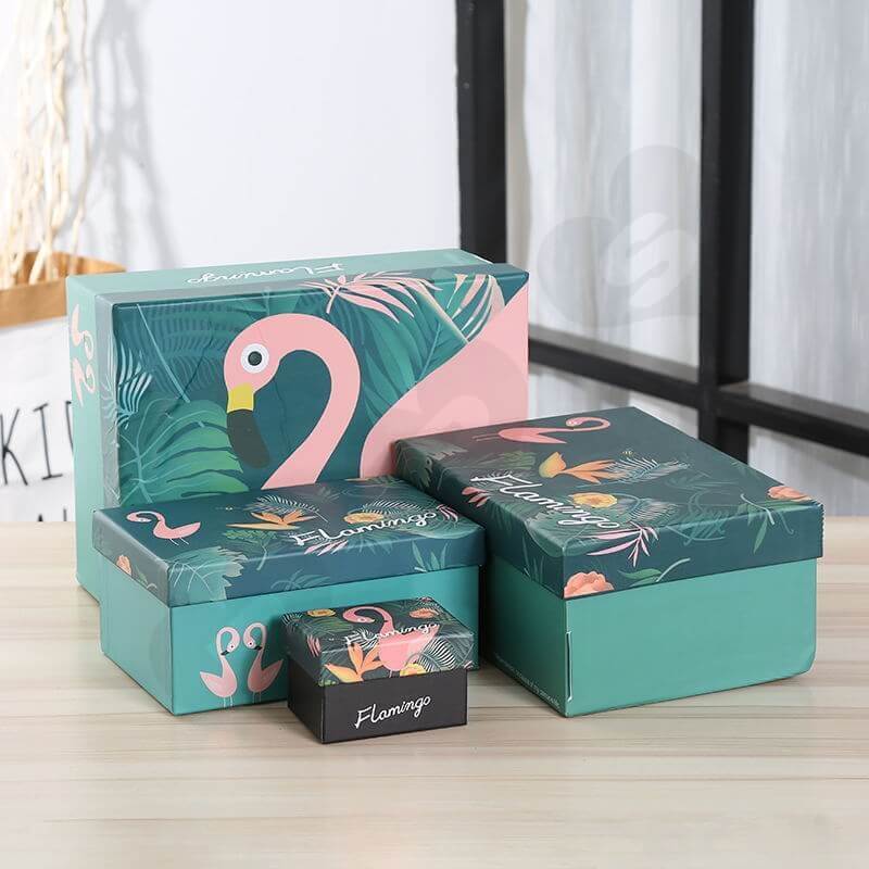 Custom Printing Gift Box with Paper Bag For Flamingo Toys side view six
