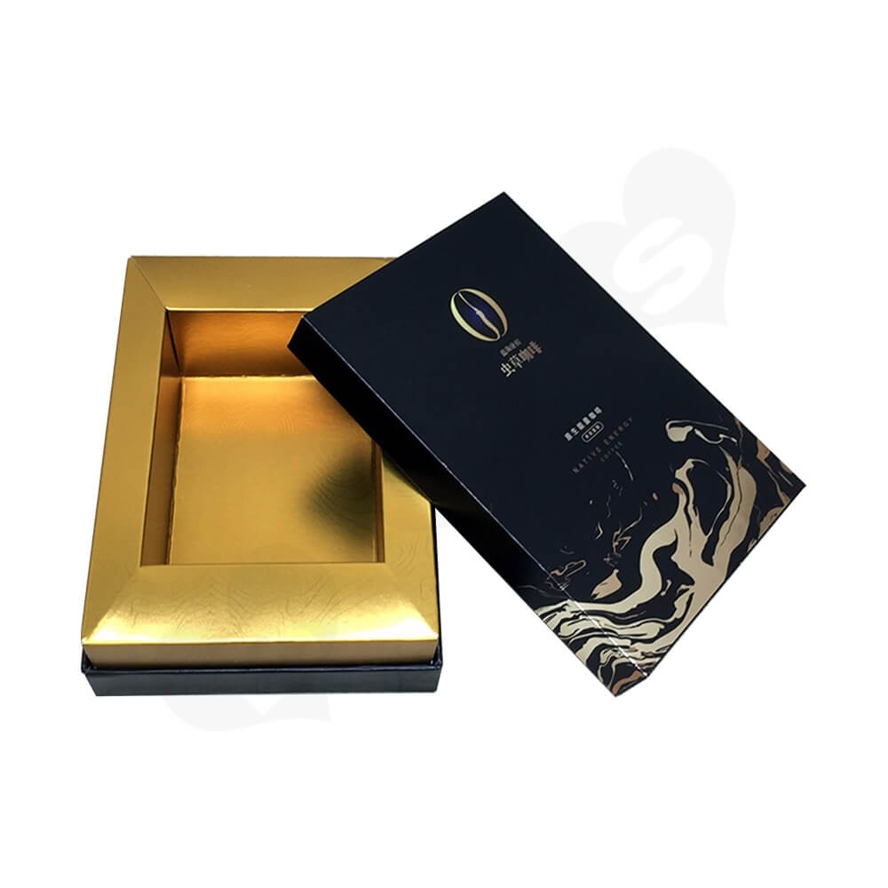 Custom Rigid Neck Gift Box For Coffee Powder Side View Two