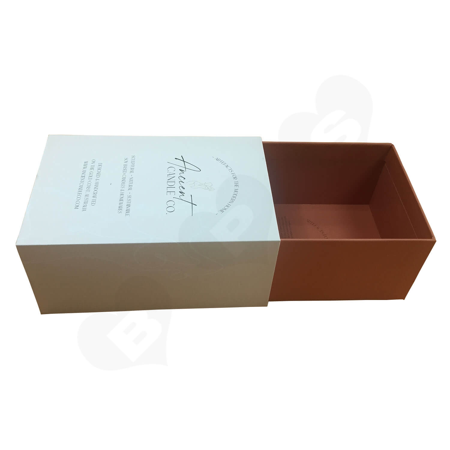 Custom Rigid Slide Drawer Box For Sculptural Candles Side View 5