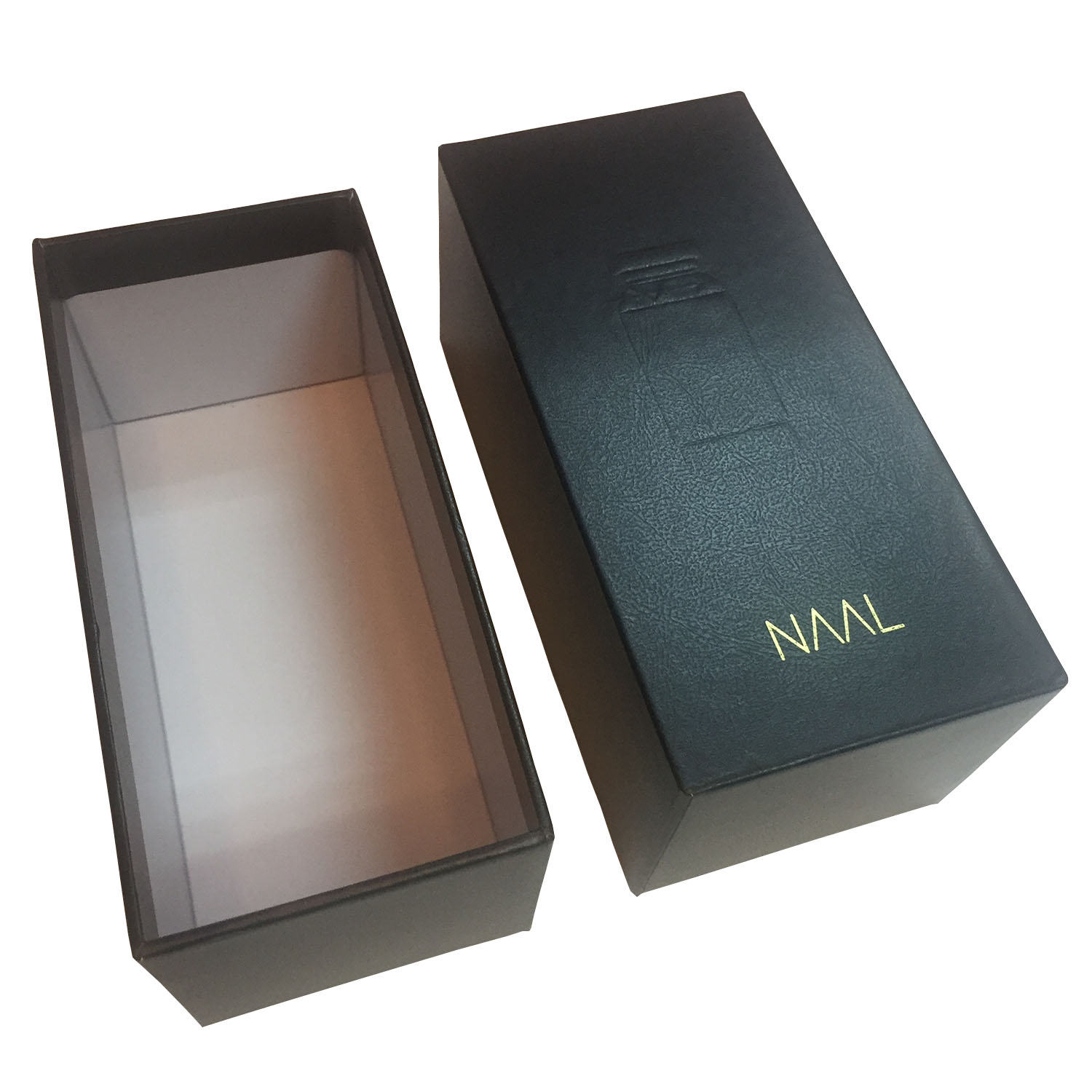 Custom Special Leatherette Paper Lift Off Lid Rigid Box Side View 1