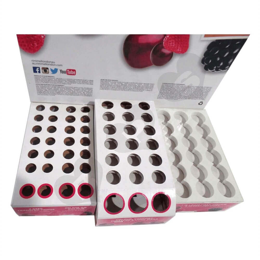 Customized Cardboard Lipstick Counter Displays Sideview Three