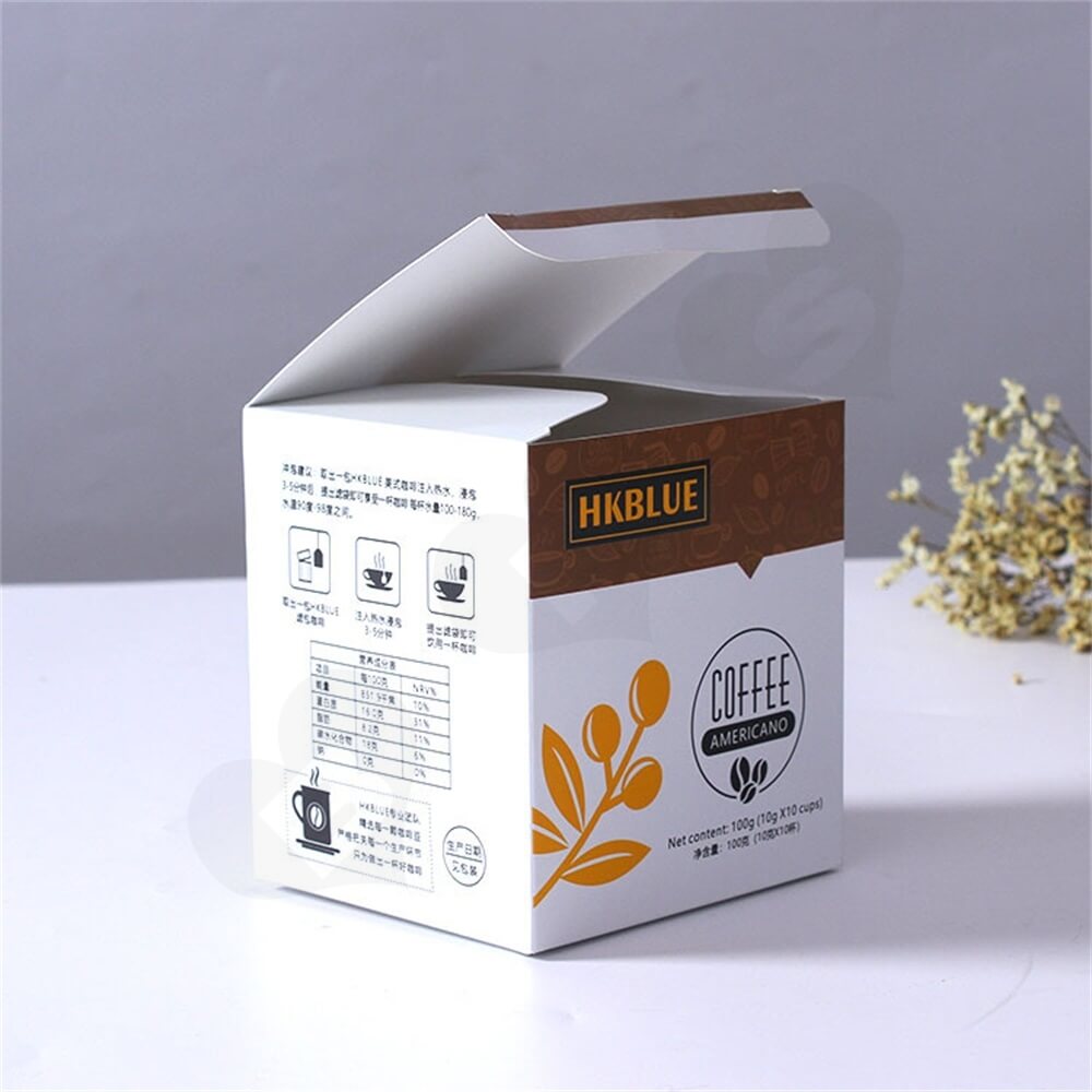 Customized Folding Carton For Americano Coffee Powder Side View Four