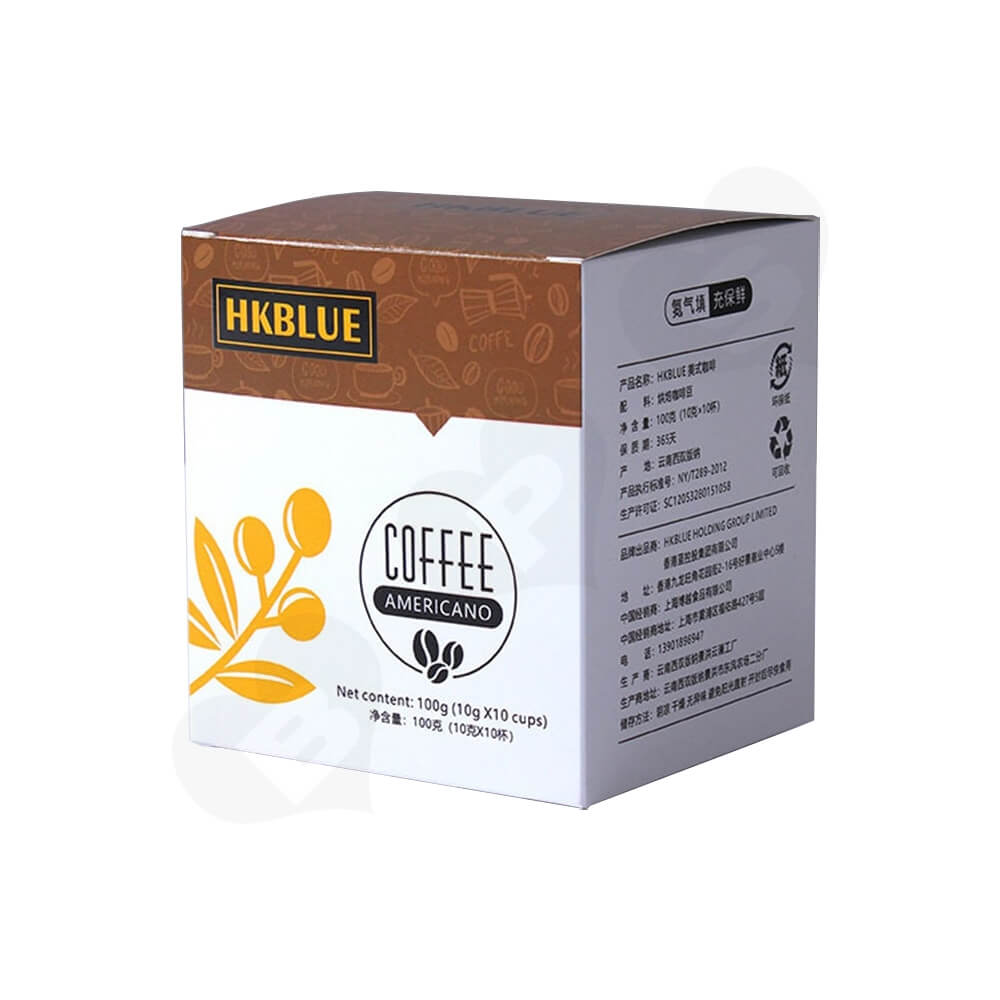Customized Folding Carton For Americano Coffee Powder Side View One
